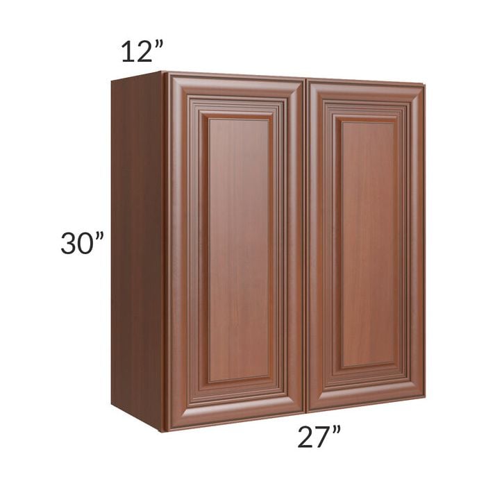 RTA Phoenix Caramel Glaze 27" x 30" Wall Cabinet with 2 Decorative End Panels