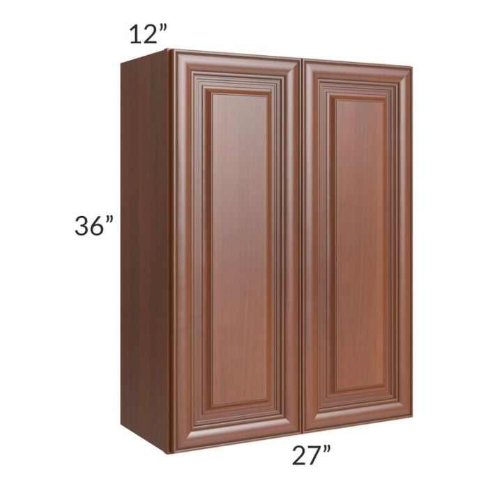 RTA Phoenix Caramel Glaze 27" x 36" Wall Cabinet with 2 Decorative End Panels