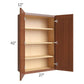 RTA Phoenix Caramel Glaze 27" x 42" Wall Cabinet with Mullion Glass Door (Textured Glass Included)