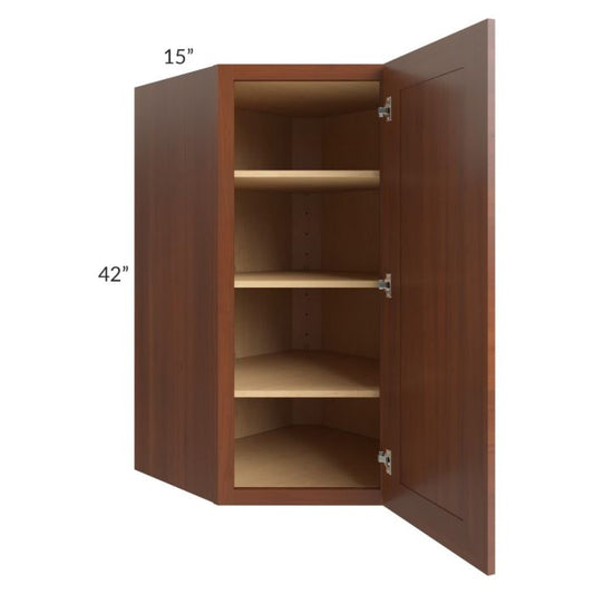 RTA Phoenix Caramel Glaze 27" x 42" Wall Diagonal Corner Cabinet