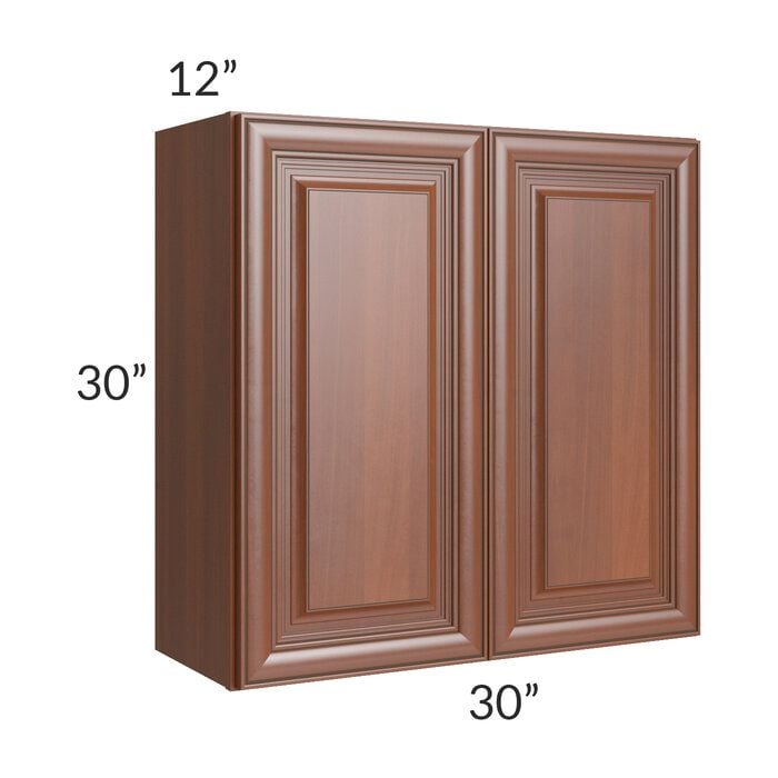 RTA Phoenix Caramel Glaze 30" x 30" Wall Cabinet with 2 Decorative End Panels