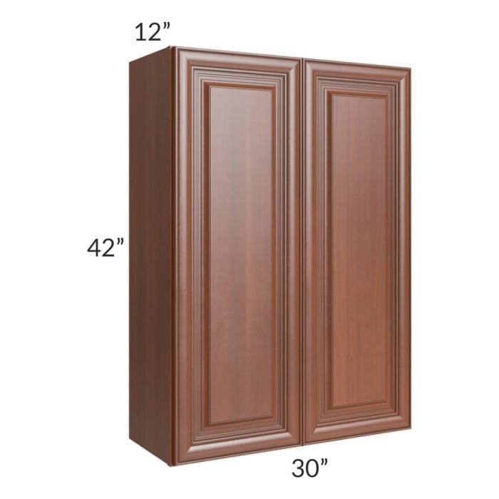 RTA Phoenix Caramel Glaze 30" x 42" Wall Cabinet with 2 Decorative End Panels