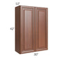 RTA Phoenix Caramel Glaze 30" x 42" Wall Cabinet with 2 Decorative End Panels and Mullion Glass Door (Textured Glass Included)