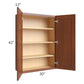 RTA Phoenix Caramel Glaze 30" x 42" Wall Cabinet with 2 Decorative End Panels and Mullion Glass Door (Textured Glass Included)