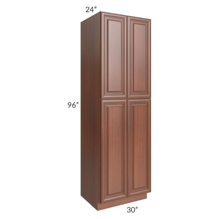 RTA Phoenix Caramel Glaze 30" x 96" Wall Pantry with 1 Roll Out Tray