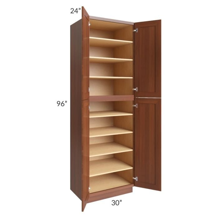 RTA Phoenix Caramel Glaze 30" x 96" Wall Pantry with 1 Roll Out Tray