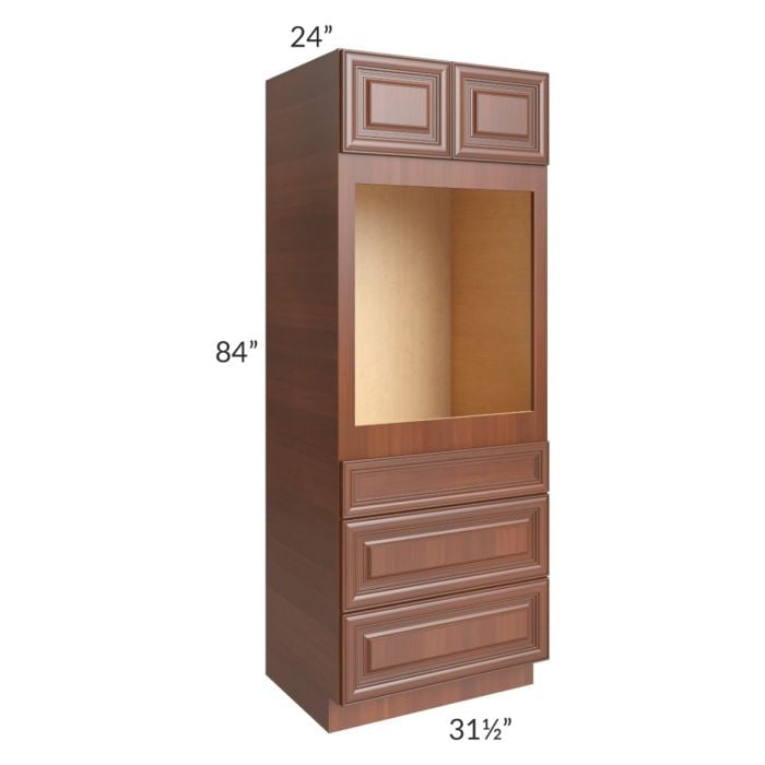 RTA Phoenix Caramel Glaze 31.5" x 84" Oven Cabinet with 2 Decorative End Panels
