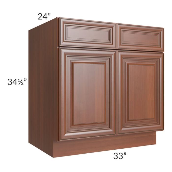 RTA Phoenix Caramel Glaze 33" Base Cabinet with 1 Roll Out Tray