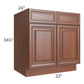 RTA Phoenix Caramel Glaze 33" Base Cabinet with 2 Decorative End Panels
