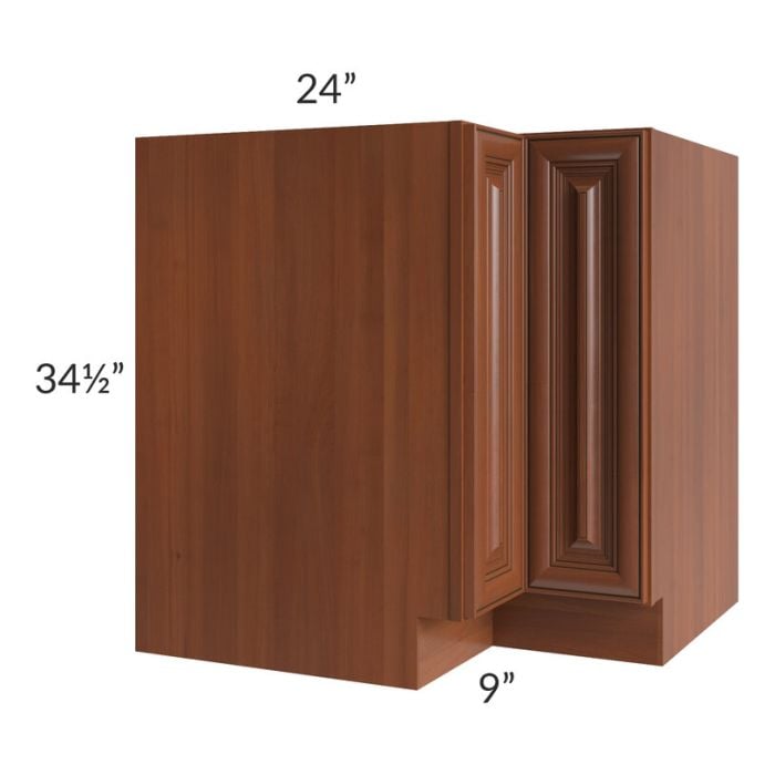 RTA Phoenix Caramel Glaze 33" Corner Base Cabinet (Trays sold separately for a Lazy Susan application) with 1 Decorative End Panel