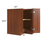 RTA Phoenix Caramel Glaze 33" Corner Base Cabinet (Trays sold separately for a Lazy Susan application) with Lazy Susan Trays
