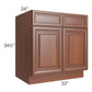 RTA Phoenix Caramel Glaze 33" Sink Base Cabinet with 1 Decorative End Panel