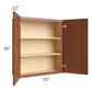 RTA Phoenix Caramel Glaze 33" x 36" Wall Cabinet with Mullion Glass Door (Textured Glass Included)