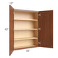 RTA Phoenix Caramel Glaze 33" x 42" Wall Cabinet with 2 Decorative End Panels and Mullion Glass Door (Textured Glass Included)