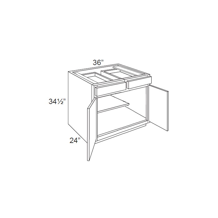 RTA Phoenix Caramel Glaze 36" Base Cabinet with 1 Decorative End Panel