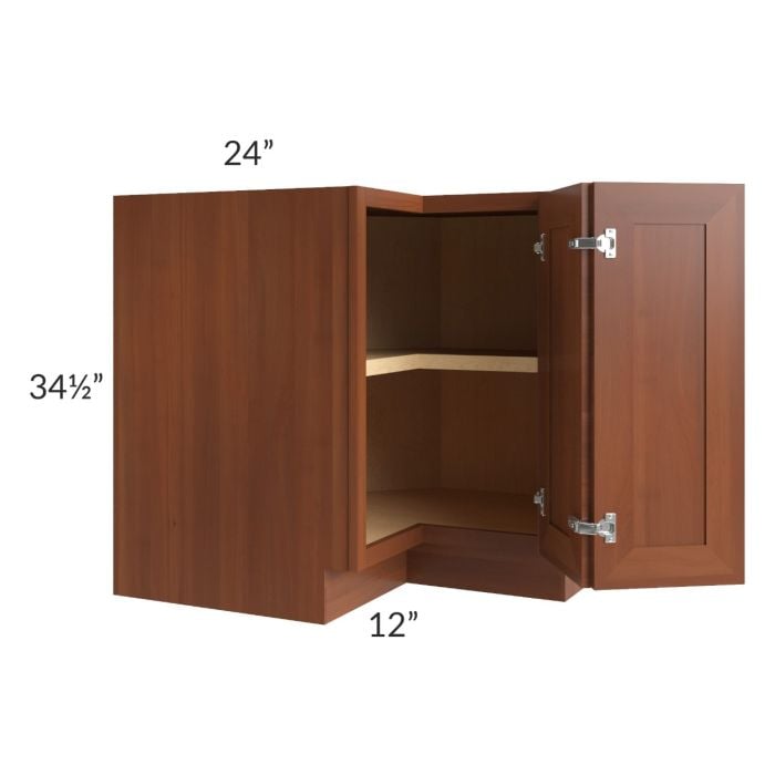 RTA Phoenix Caramel Glaze 36" Corner Base Cabinet (Trays sold separately for a Lazy Susan application) with 1 Decorative End Panel