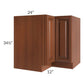 RTA Phoenix Caramel Glaze 36" Corner Base Cabinet (Trays sold separately for a Lazy Susan application) with 2 Decorative End Panels