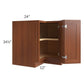 RTA Phoenix Caramel Glaze 36" Corner Base Cabinet (Trays sold separately for a Lazy Susan application) with 2 Decorative End Panels and Lazy Susan Trays