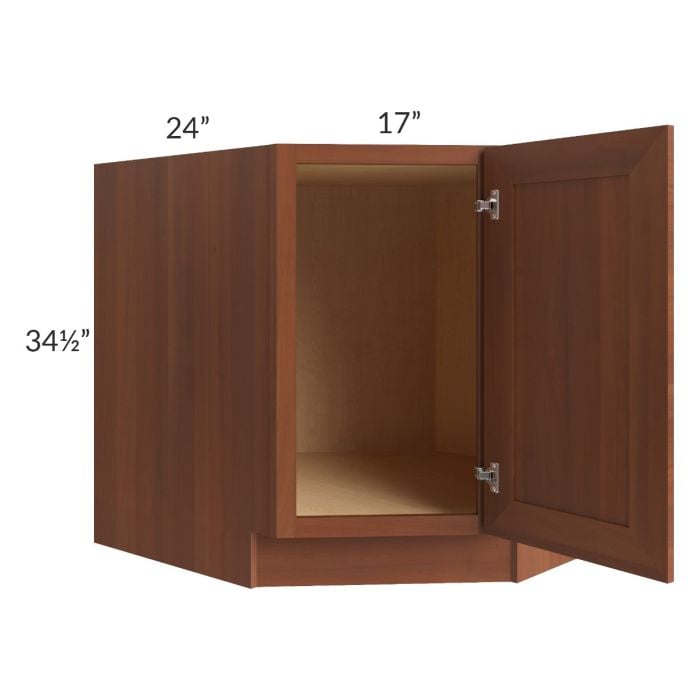 RTA Phoenix Caramel Glaze 36" Diagonal Corner Sink Base Cabinet with 1 Decorative End Panel