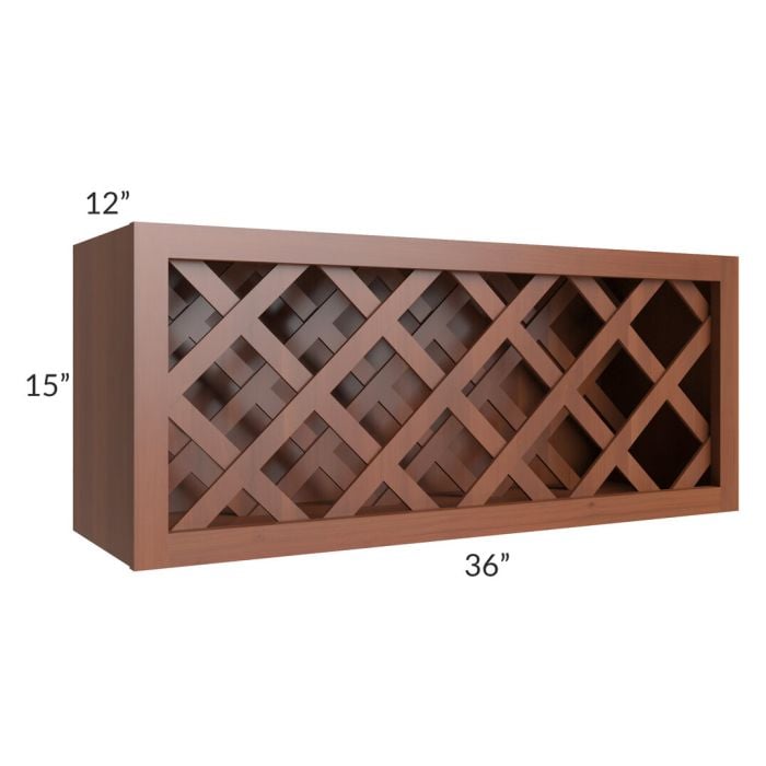 RTA Phoenix Caramel Glaze 36" x 15" Wine Rack Cabinet