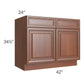 RTA Phoenix Caramel Glaze 42" Base Cabinet with 1 Decorative End Panel