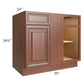 RTA Phoenix Caramel Glaze 42" Blind Base Cabinet with 1 Decorative End Panel