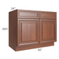 RTA Phoenix Caramel Glaze 42" Sink Base Cabinet with 1 Decorative End Panel
