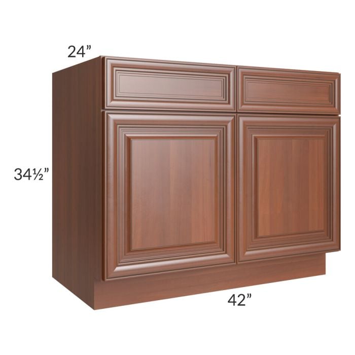 RTA Phoenix Caramel Glaze 42" Sink Base Cabinet with 1 Decorative End Panel