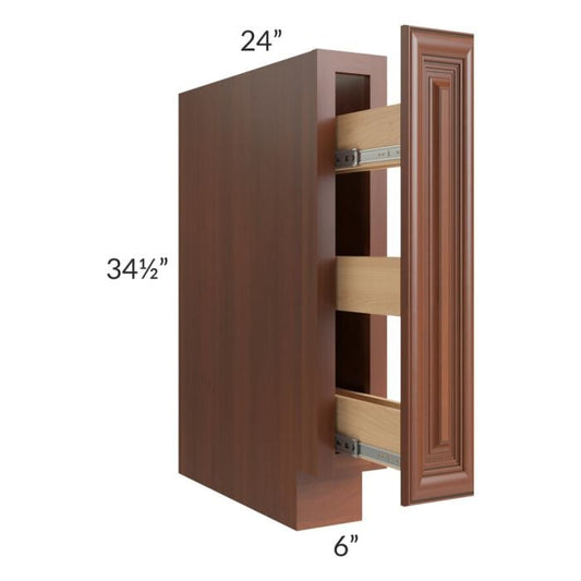 RTA Phoenix Caramel Glaze 6" Spice Base Cabinet with 1 Decorative End Panel