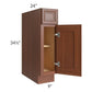 RTA Phoenix Caramel Glaze 9" Base Cabinet with 1 Decorative End Panel
