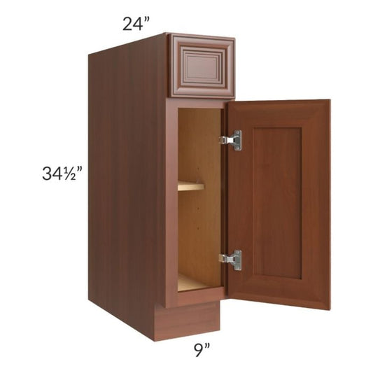 RTA Phoenix Caramel Glaze 9" Base Cabinet with 1 Decorative End Panel