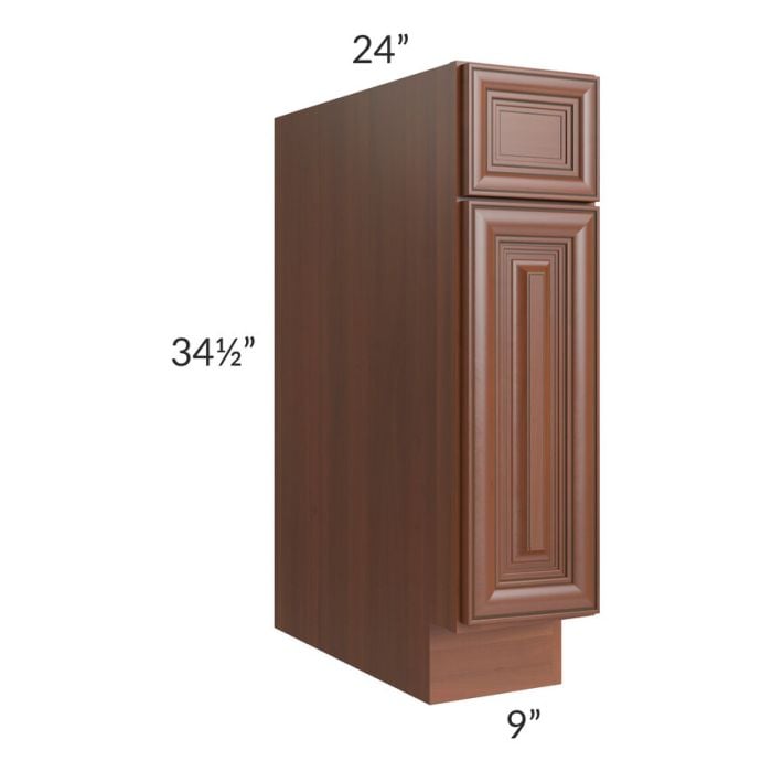 RTA Phoenix Caramel Glaze 9" Base Cabinet with 2 Decorative End Panels