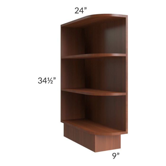 RTA Phoenix Caramel Glaze 9" Base End Shelf Open Cabinet