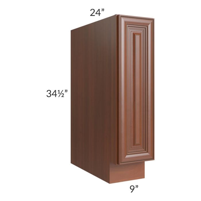 RTA Phoenix Caramel Glaze 9" Spice Base Cabinet with 1 Decorative End Panel