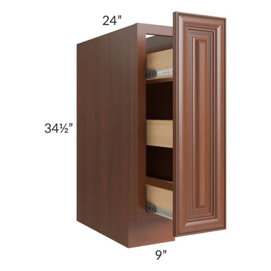 RTA Phoenix Caramel Glaze 9" Spice Base Cabinet with 2 Decorative End Panels
