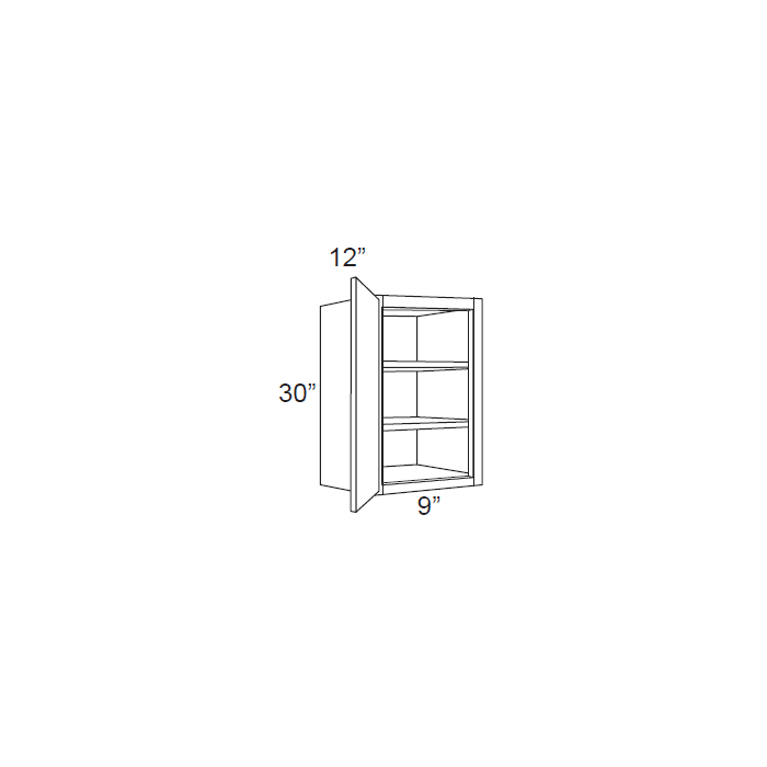RTA Phoenix Caramel Glaze 9" x 30" Wall Cabinet with 2 Decorative End Panels