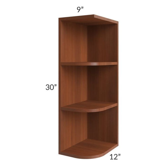 RTA Phoenix Caramel Glaze 9" x 30" Wall End Shelf Cabinet