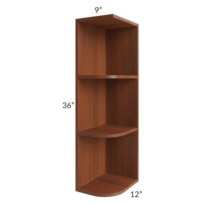 RTA Phoenix Caramel Glaze 9" x 36" Wall End Shelf Cabinet