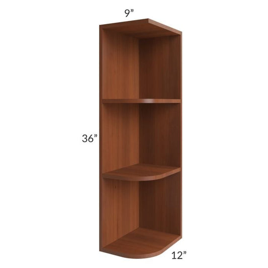RTA Phoenix Caramel Glaze 9" x 36" Wall End Shelf Cabinet