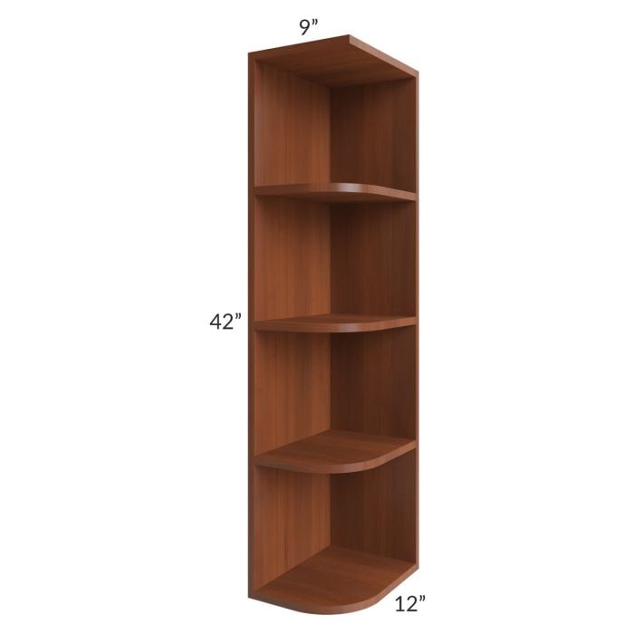 RTA Phoenix Caramel Glaze 9" x 42" Wall End Shelf Cabinet