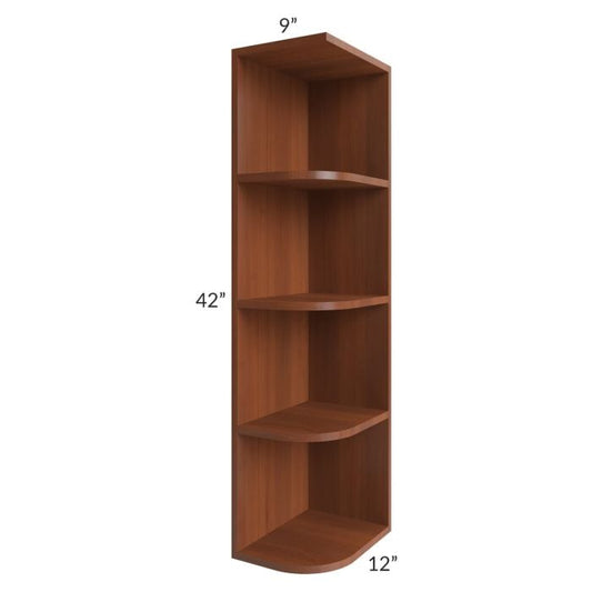 RTA Phoenix Caramel Glaze 9" x 42" Wall End Shelf Cabinet