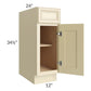 RTA Phoenix Cream Glaze 12" Base Cabinet with 1 Decorative End Panel