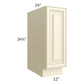 RTA Phoenix Cream Glaze 12" Spice Base Cabinet with 2 Decorative End Panels