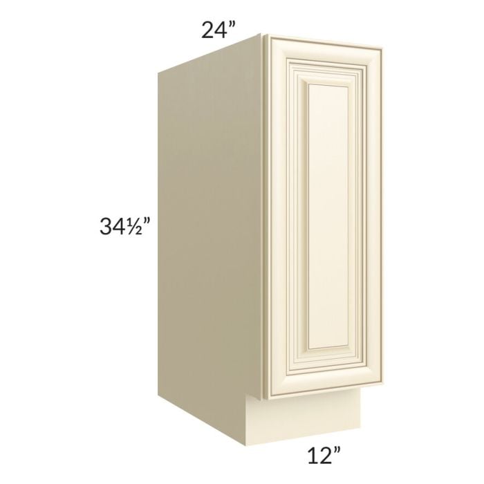 RTA Phoenix Cream Glaze 12" Spice Base Cabinet with 2 Decorative End Panels