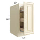 RTA Phoenix Cream Glaze 12" Spice Base Cabinet with 2 Decorative End Panels