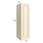 RTA Phoenix Cream Glaze 12" x 42" Wall Cabinet with Mullion Glass Door