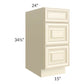 RTA Phoenix Cream Glaze 15" 3-Drawer Base Cabinet