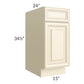 RTA Phoenix Cream Glaze 15" Base Cabinet with Trash Can Insert and Can