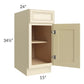 RTA Phoenix Cream Glaze 15" Base Cabinet with Trash Can Insert and Can