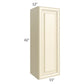 RTA Phoenix Cream Glaze 15" x 42" Wall Cabinet with 2 Decorative End Panels and Mullion Glass Door